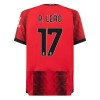 Conjunto (Camiseta+Pantalón Corto) AC Milan R. Leao 17 Primera Equipación 23-24 - Niño